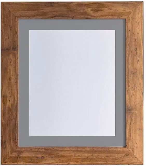 Frames & Mirrors 4U Metro Vintage Walnut Wood Frame with Dark Grey Mount for A2 Images, W/H: 50 x 70 cm