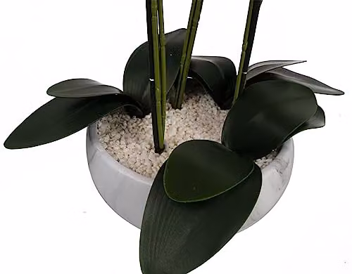Botanik Pink Marble Effect Ceramic Orchid Planter, H 60 cm x W 40 cm x D 40 cm – 3