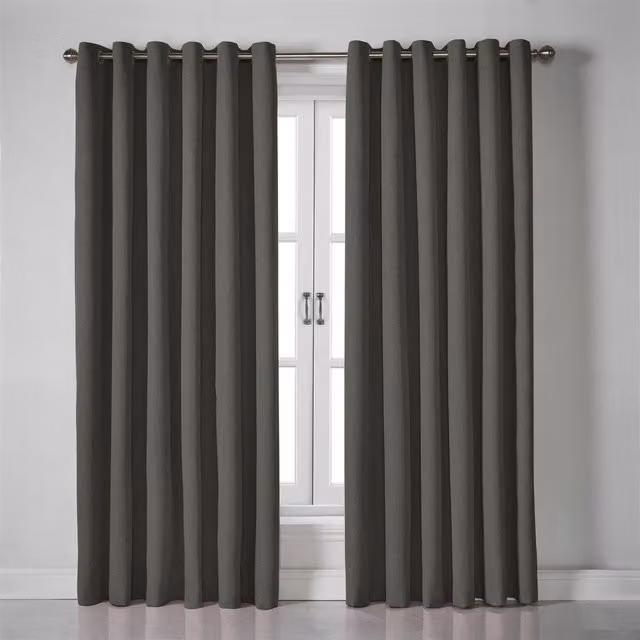 Livinluxury Blackout Eyelet Curtains in Anthracite Grey, W: 161 cm, H: 183 cm