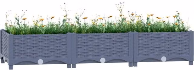 Berkfield Home Grey Polypropylene Raised Bed W/D/H: 120 x 40 x 23 cm – 1