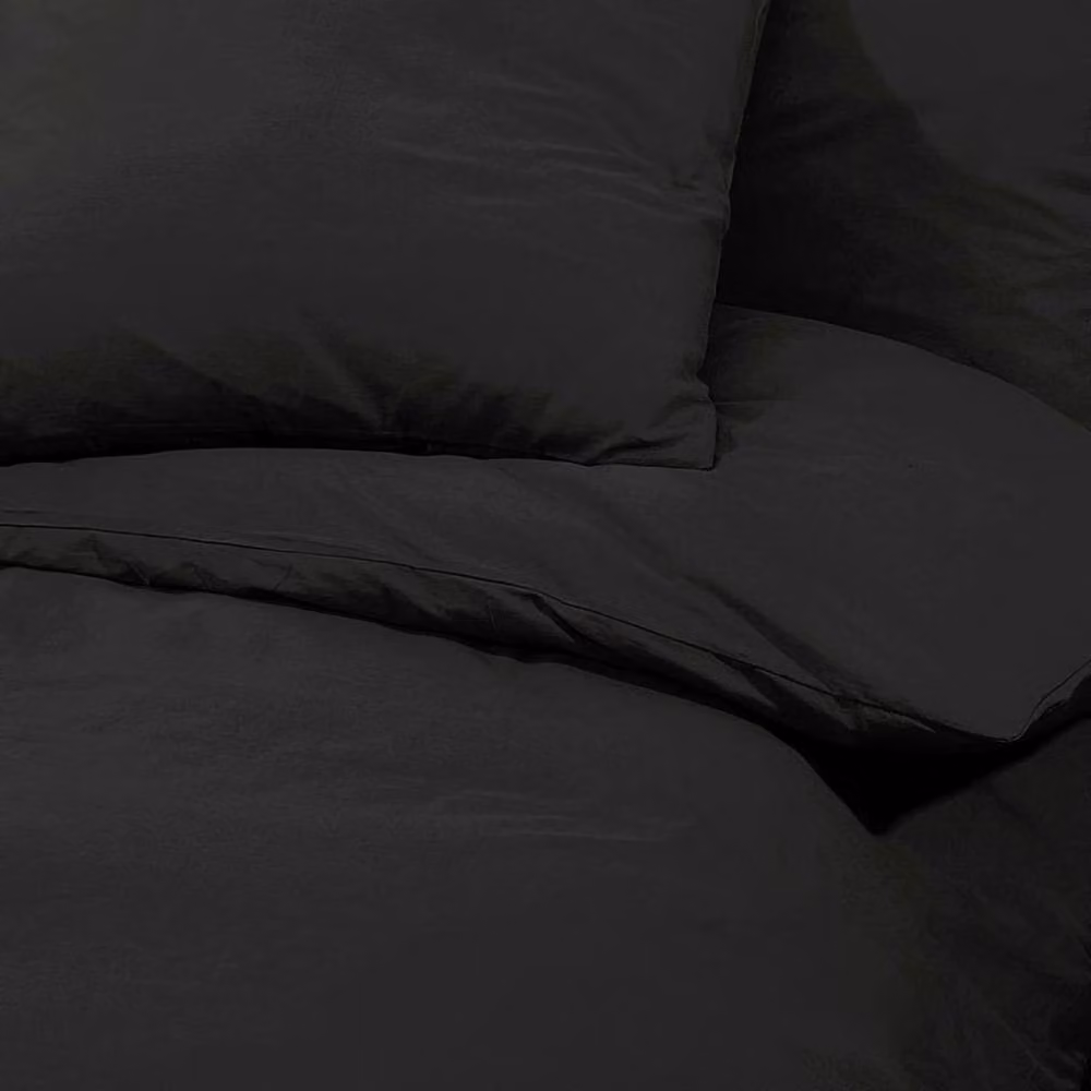 Berkfield Home Elegant Microfibre Duvet Cover Set, Black, W/D/H: 140 x 200 cm and 60 x 70 cm – 5