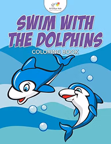 Kreative Kids Swim with the Dolphins Colouring Book for Children, Multicolour