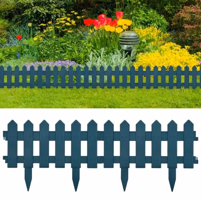 Berkfield Home Green Plastic Lawn Edgings, 25 Pieces, 10 m