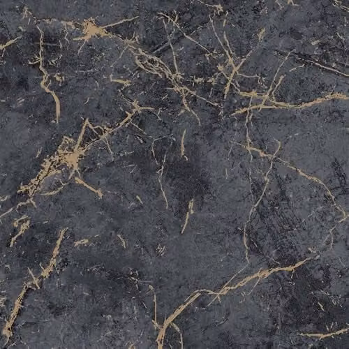 Grandeco Thassos Golden Thread Marble Textured Wallpaper in Black and Grey Abstract Design