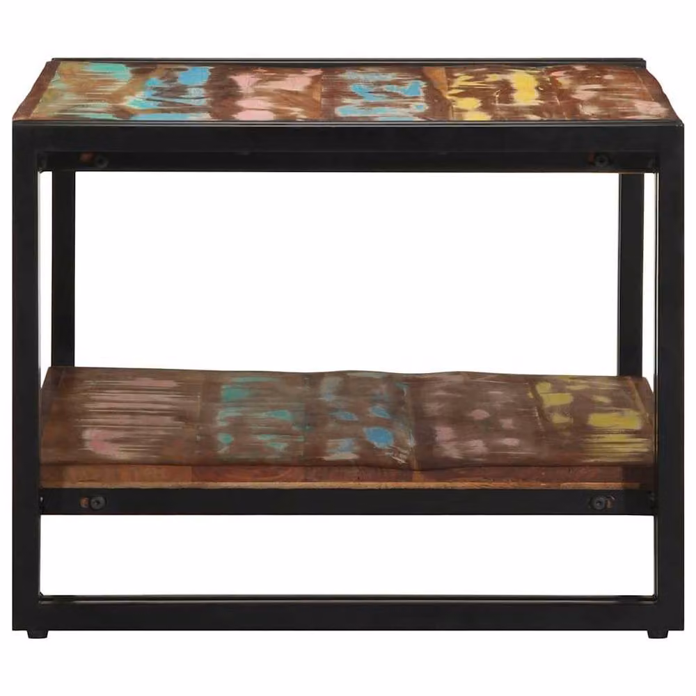 Berkfield Home Multicolour Reclaimed Solid Wood Coffee Table W/D/H: 70 x 50 x 38 cm – 3