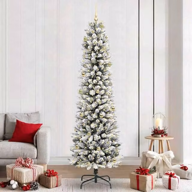 Berkfield Home Artificial Christmas Tree with 300 LEDs in Green, White and Black, Height: 240 cm