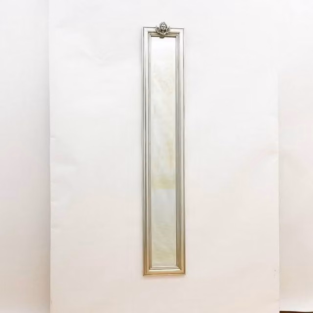 Minster Modern Rectangular Decorative Wall Mirror in Silver, W: 13 cm, H: 109 cm, D: 3 cm
