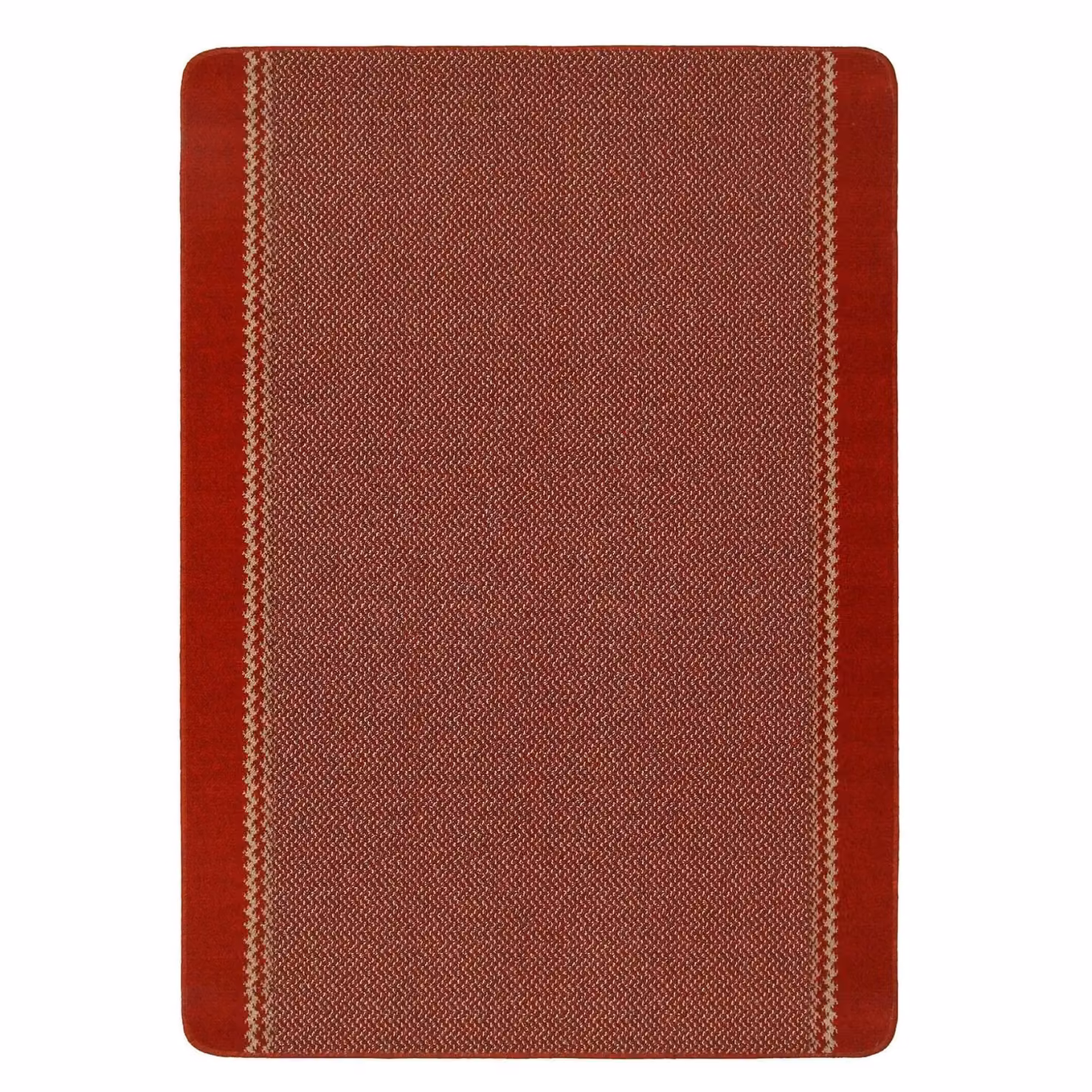 THE RUGS Red Washable Bordered Floor Mat for Kitchen and Hallway, W: 80 cm, D: 50 cm – 3