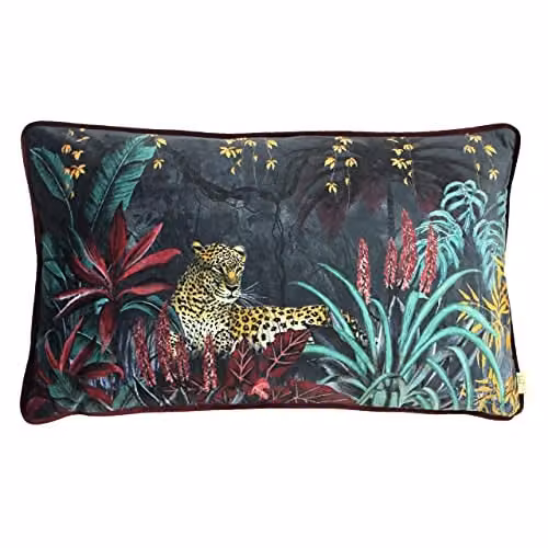 Evans Lichfield Zinara Leopard Print Velvet Cushion, Multicolour, W: 50 cm, H: 30 cm, D: 30 cm – 5