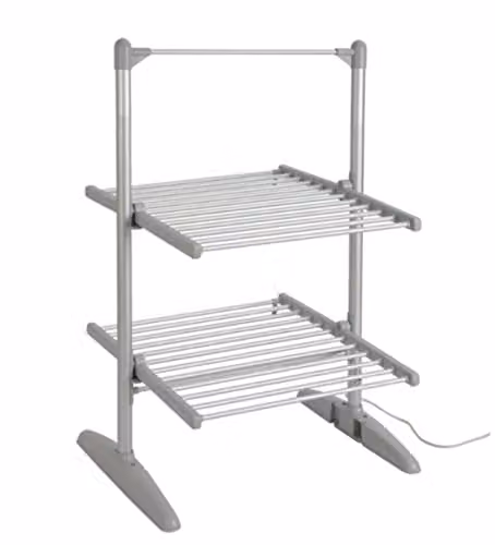 Groundlevel Lightweight Aluminium Heated Electric Clothes Airer in Silver