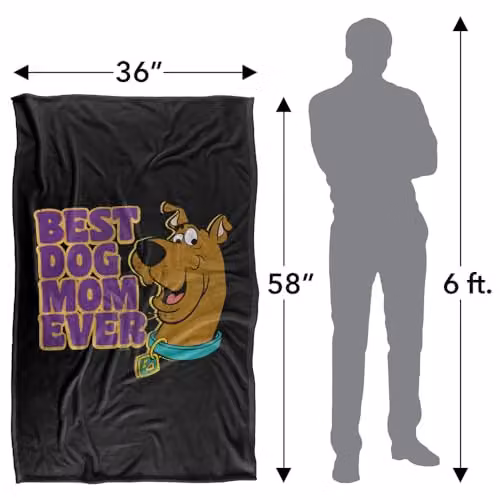 Warner Bros. Scooby Doo Best Dog Mom Ever Super Soft Microfibre Throw Blanket, Multicolour – 4