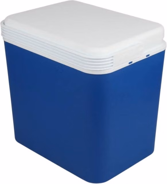 KORVIXA 30L Blue Leakproof Plastic Cool Box Ice Cooler for Camping, BBQ and Travel