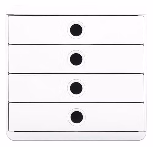 Exacompta POP-Box Authentics Pedestal with 4 Drawers for A4+ Documents, White, W/D/H: 27.8 x 34.7 x 26.6 cm
