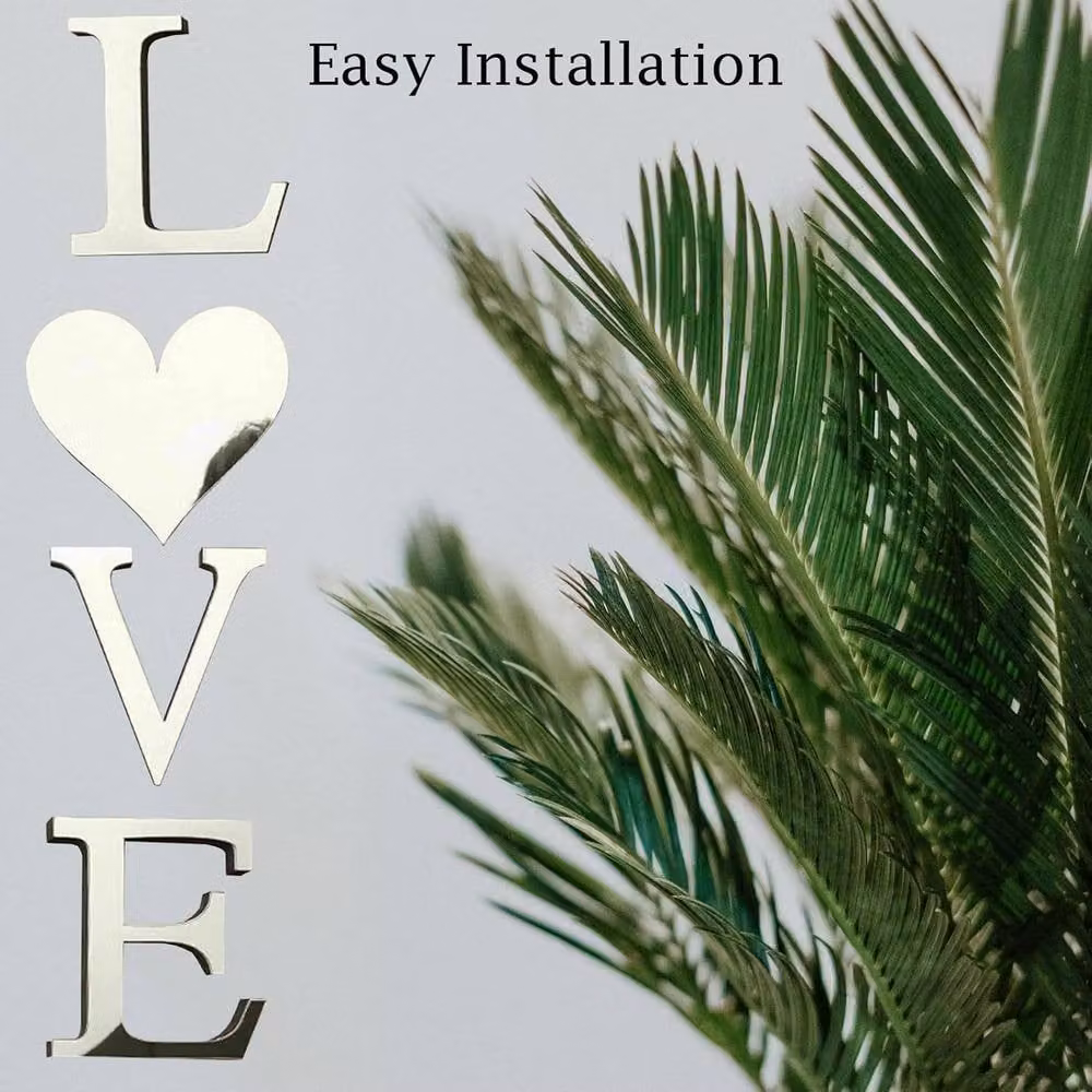 ATEK Love Laugh Motivational Wall Stickers with Inspirational Family Quotes in Silver – 4
