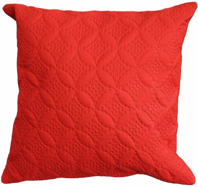 Homescapes Ultrasonic Quilted Embossed Square Cushion Cover, Red, W/D/H: 40 x 40 x 40 cm