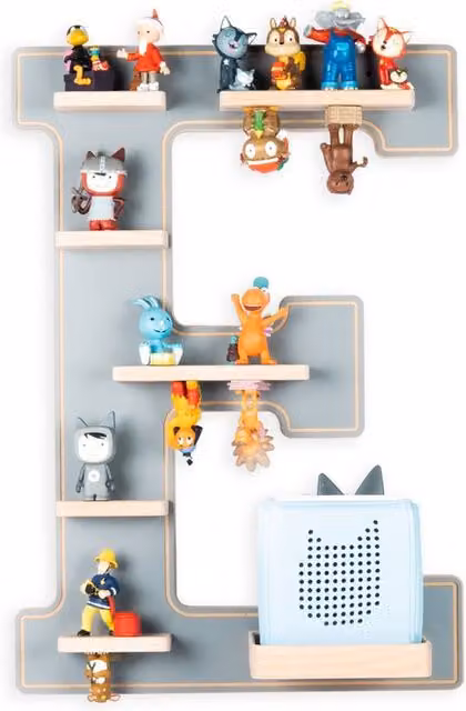 BOARTI Grey Letter E Wall-Mounted Shelf for Tonies and Toniebox
