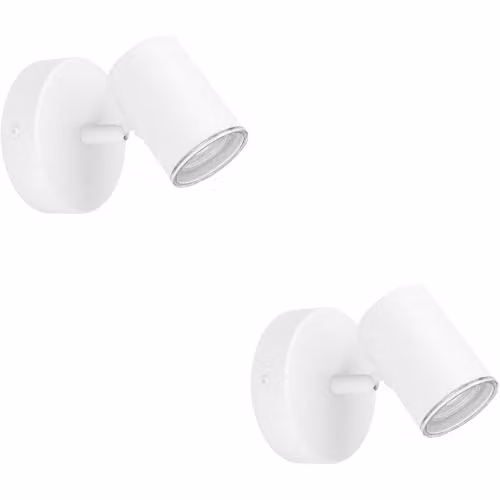Loops Modern White Ceiling Spotlight Pack of 2, IP44 Rated, GU10, Height: 11.5 cm