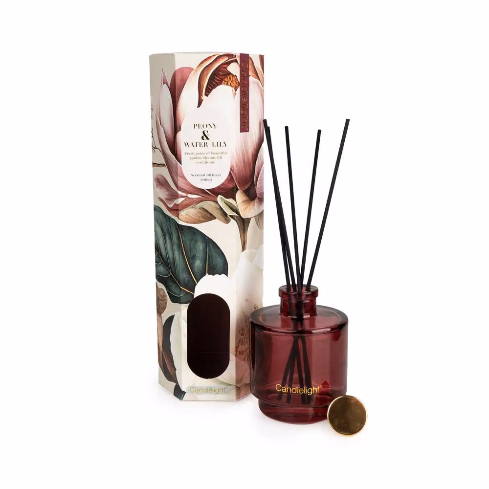 Madison & Mayfair Peony & Water Lily Floral Reed Diffuser in Red and Black – 2