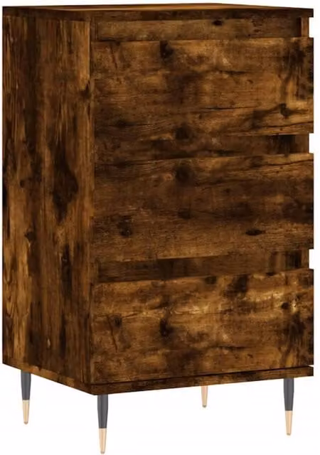 Berkfield Home Modern Smoked Oak Sideboard in Brown, W/D/H: 40 x 35 x 70 cm