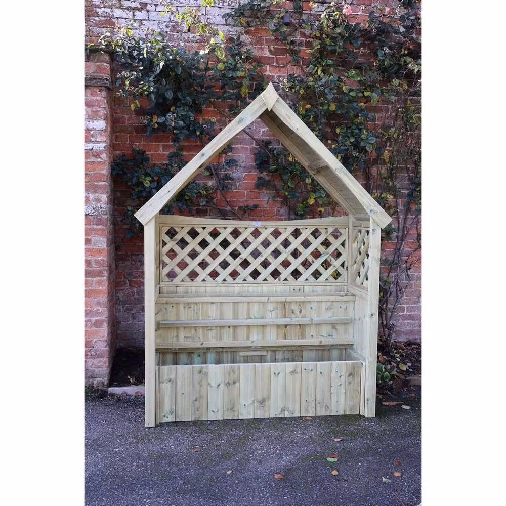 Churnet Valley Garden Furniture Ltd Daisy 3 Seat Trellis Storage Arbour in Beige, W/D/H: 179 x 60 x 235 cm – 4