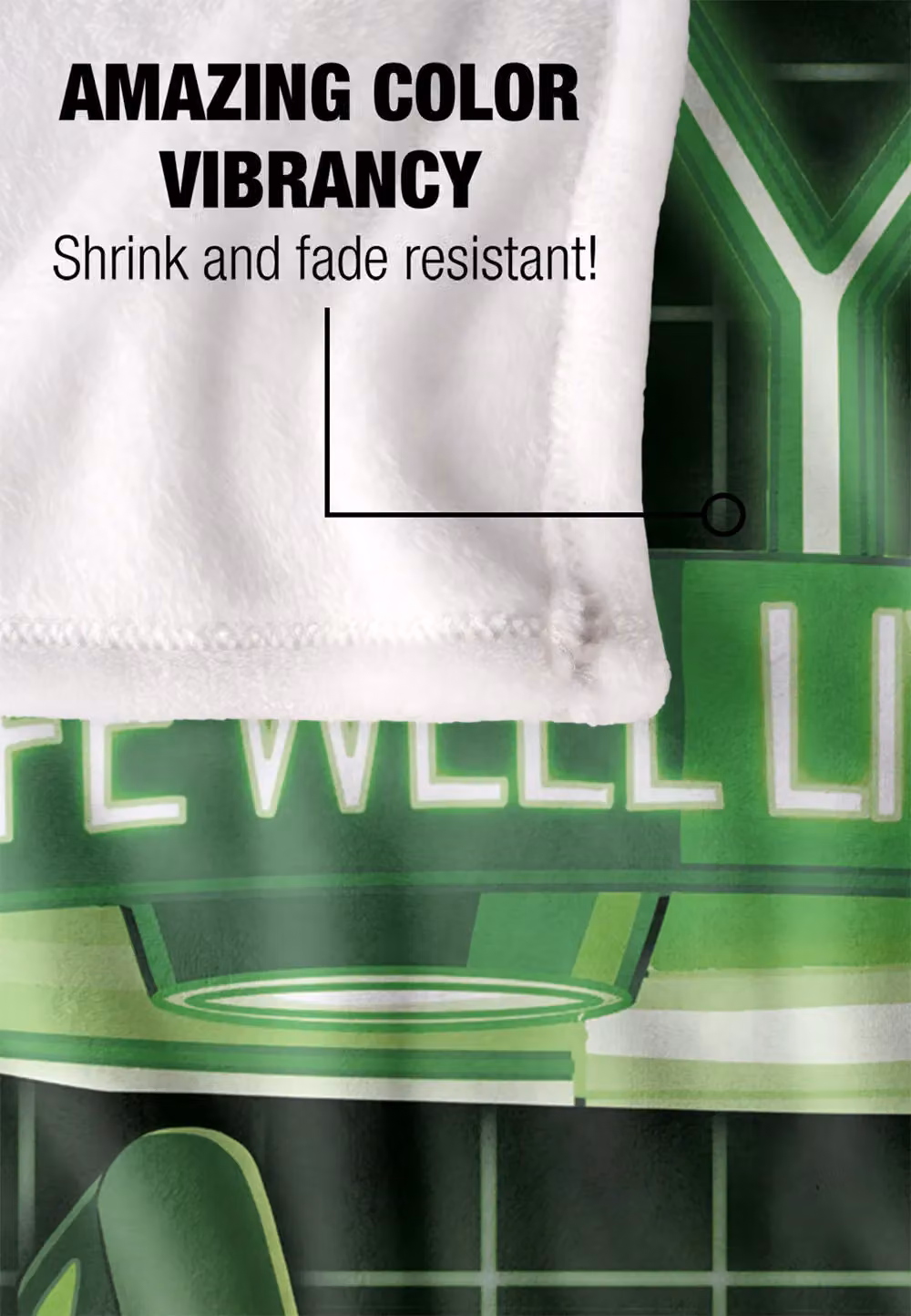 Warner Brothers Rick & Morty Officially Licensed Silky Touch Super Soft Throw Blanket, White and Green, W: 152 cm, D: 127 cm – 3