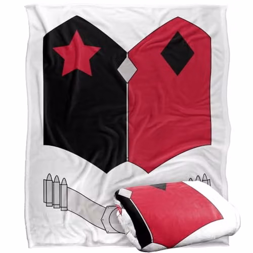 LOGOVISION Batman Harley Quinn New HQ Uniform Super Soft Fleece Throw Blanket, Multicolour, W: 127 cm x L: 152.4 cm – 1