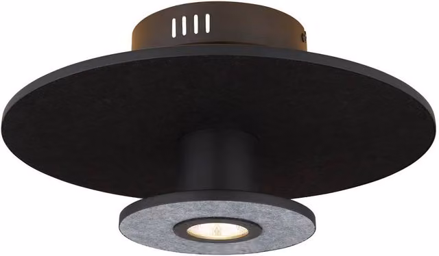 Netlighting Carter Integrated LED Semi Flush Ceiling Light, Matt Black, Warm White 3000K