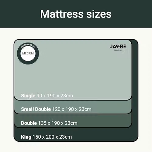 Jay-Be Natural Fresh Bamboo Hybrid 2000 Mattress, Single, W/D/H: 90 x 190 x 23 cm – 6