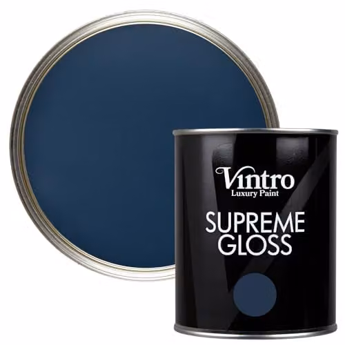 Vintro High Gloss Water Based Paint for Wood and Walls, Picasso Blue, 1 Litre