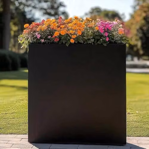 Access Garden Products Galvanised Steel Trough Planter, Matte Black, W: 25 cm, D: 75 cm, H: 90 cm – 2