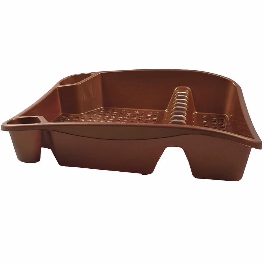 FLAVORA Rose Gold Large Plastic Dish Drainer with Cutlery Holder – 4