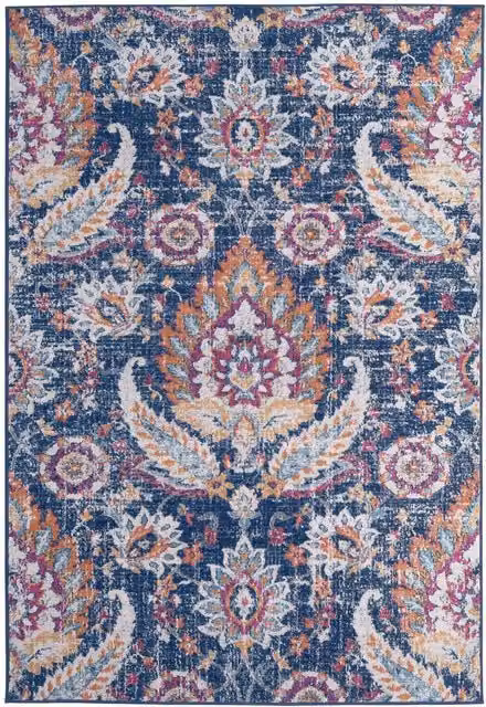 THE RUGS Marrakech Multicolour Distressed Floral Moroccan Area Rug, W: 120 cm, L: 170 cm – 1