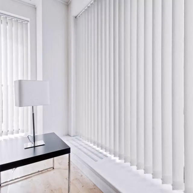 Blinds Outlet Semi-Transparent Plain Vertical Blinds in White, Width: 90 cm, Height: 240 cm