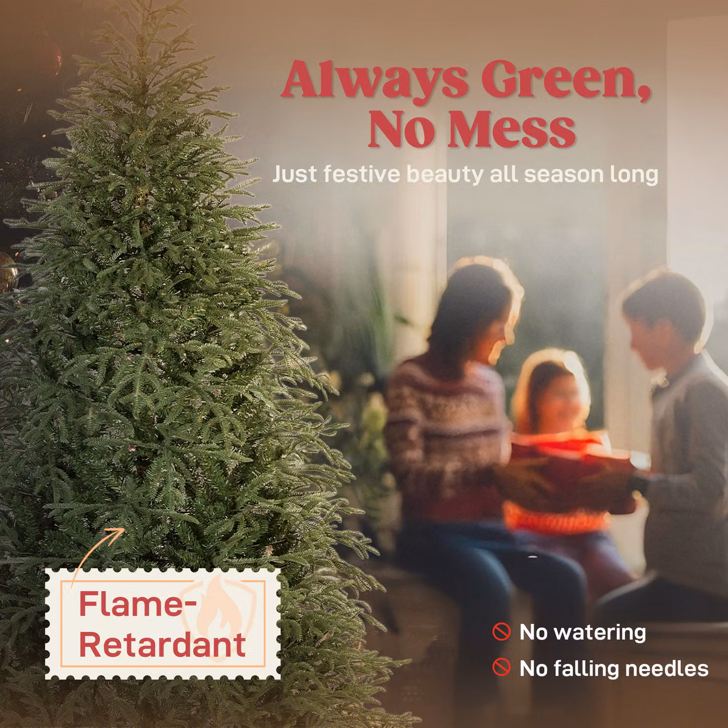 HOMCOM 7 ft Green Spruce Christmas Tree with Realistic Dense Tips – 4