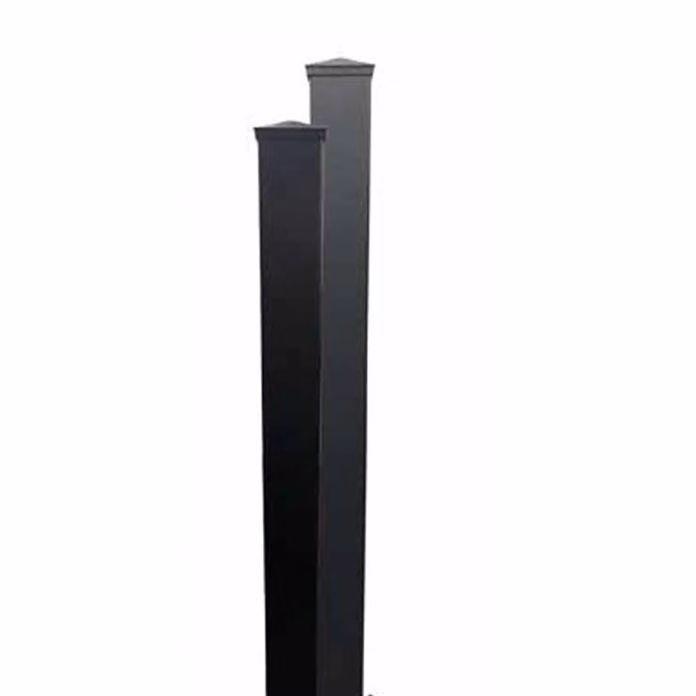 Ready Made Gates Heavy Duty Aluminium Flanged Post, Black, H 3000 mm, W 15 cm, D 15 cm – 2