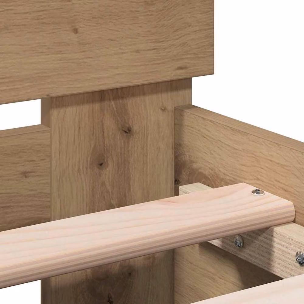 Berkfield Home Artisan Oak Bed Frame in Brown, Engineered Wood, W/D/H: 193 x 95 x 88 cm – 3