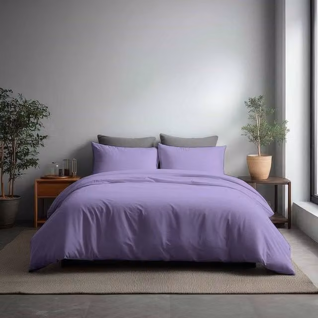 Snug City Microfibre Soft Touch Duvet Cover and Pillowcase Set in Purple, Super King, 200 x 200 cm – 1
