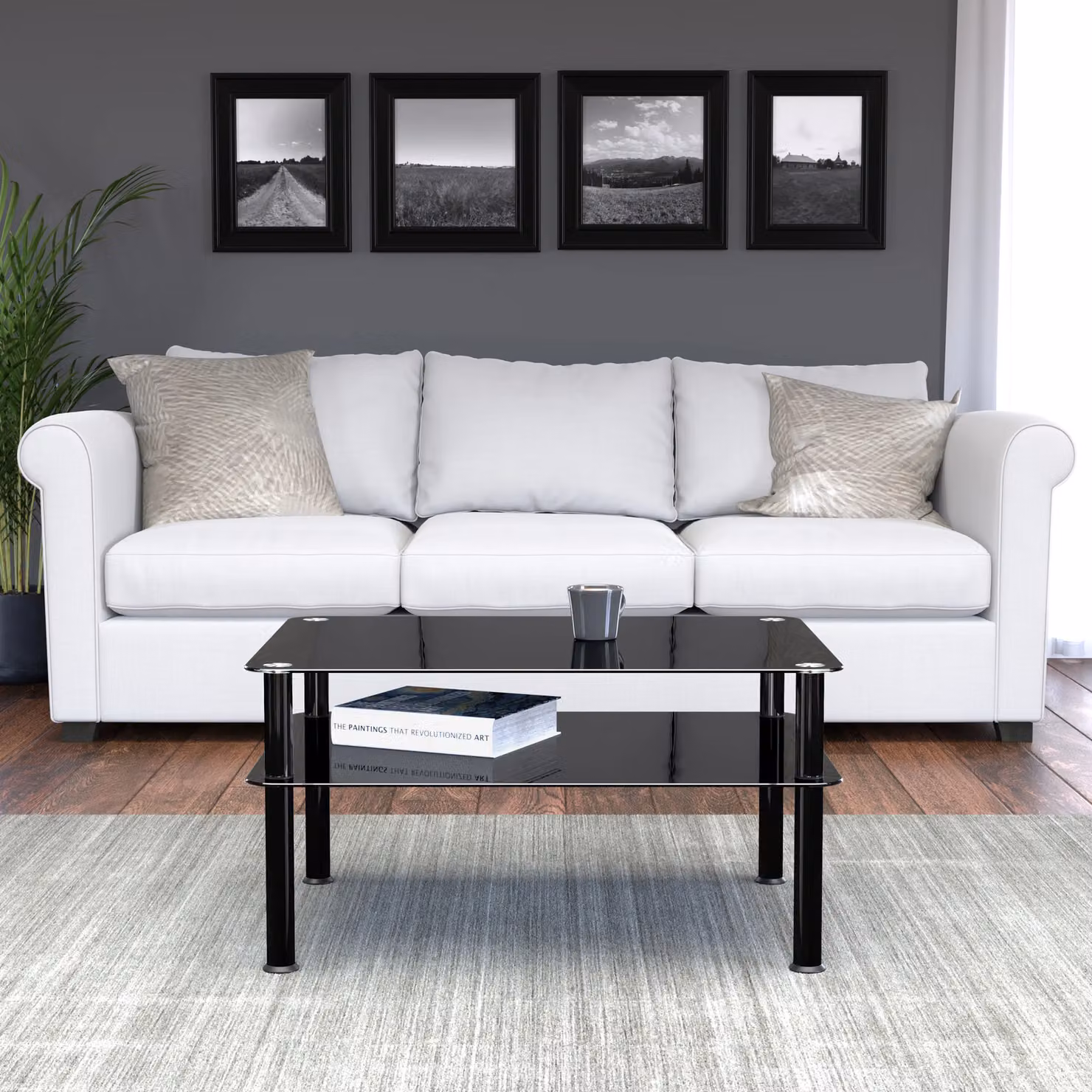 AVF Classic Rectangular Glass Coffee Table in Black – 4