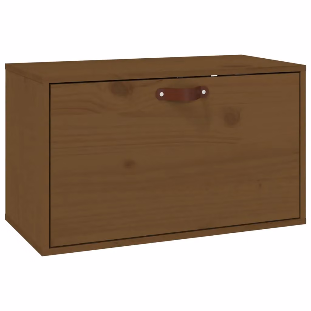 Berkfield Home Wall Cabinet in Honey Brown Solid Wood Pine, W: 60 cm, D: 30 cm, H: 35 cm – 2
