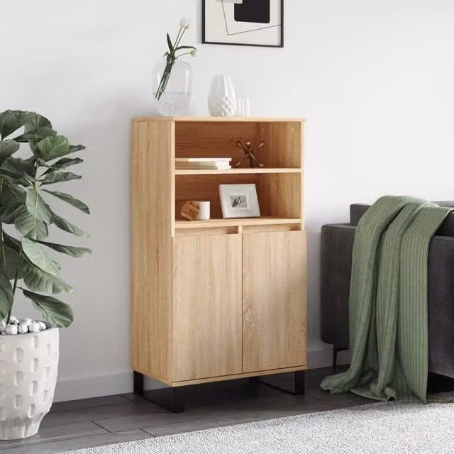 Berkfield Home Sonoma Oak Highboard in Brown, W/D/H: 60 x 36 x 110 cm – 1