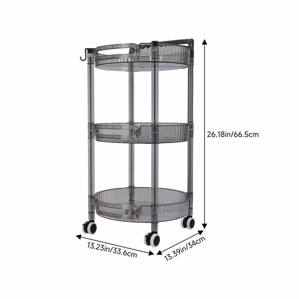 ERGOVEXA 3 Tier Rolling Storage Trolley Cart in Grey – 2