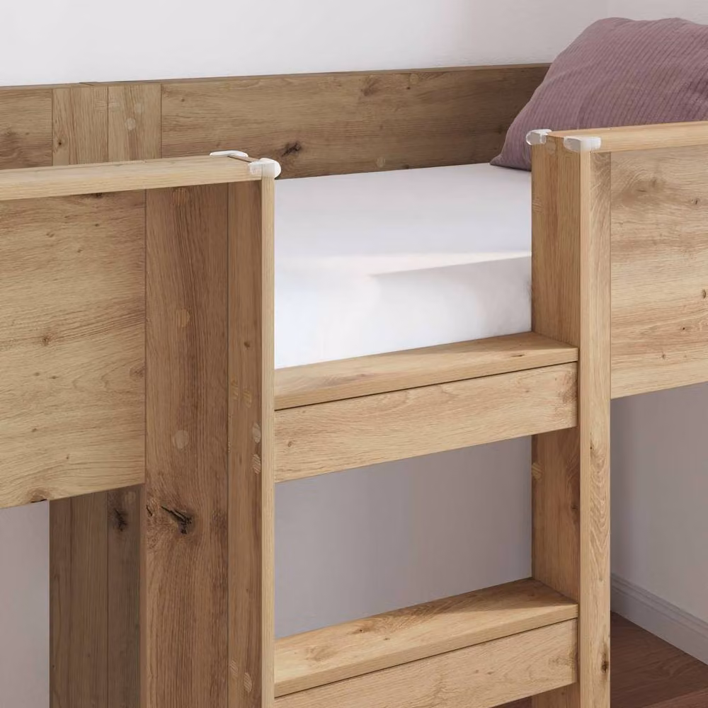 Berkfield Home Artisan Oak Bunk Bed for Kids in Brown, W/D/H: 200 x 100 cm – 3
