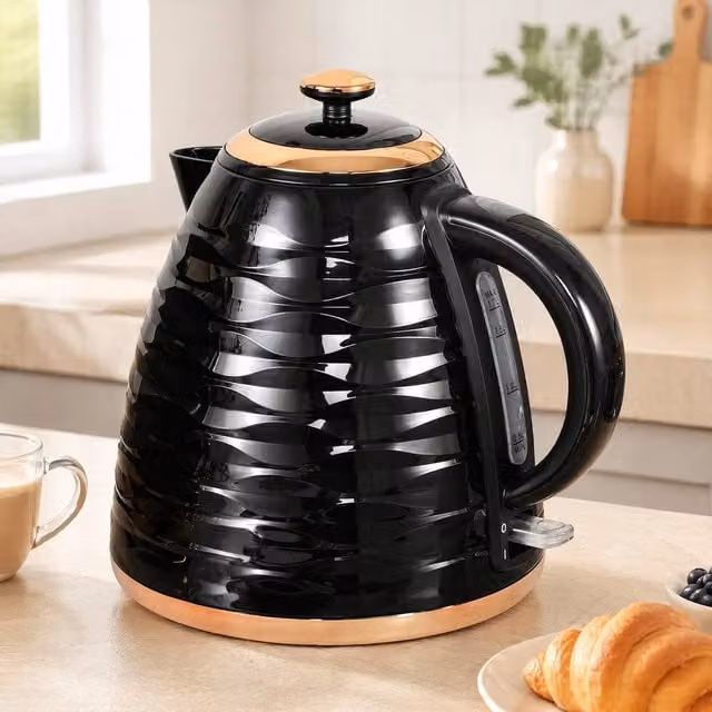 STILVORA 1.7 l Rapid Boil Kettle with Boil-Dry Protection and Limescale Filter in Black – 1