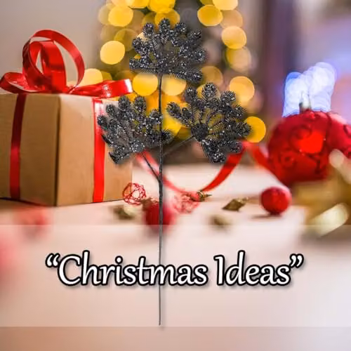 VFM e-Store Christmas Long Stem with Glitter Decoration, Black, H 60 cm x W 22 cm – 4