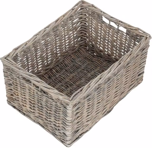 Red Hamper Grey Wash Unlined Willow Wicker Storage Baskets W/D/H: 34 x 23 x 34 cm – 1