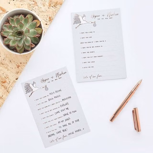 Club Green Hopes and Wishes Cards, Pack of 10, Multicolour and White