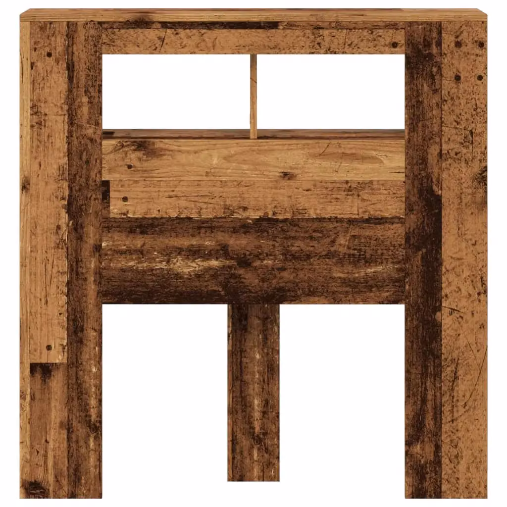 Berkfield Home LED Headboard in Old Wood Brown, W/D/H: 100 x 18.5 x 103.5 cm – 5