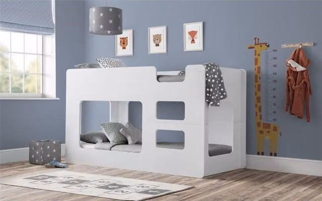 Ashfield White Pod Bunk Bed in Solid Pine, W/D/H: 90 x 190 x 159 cm