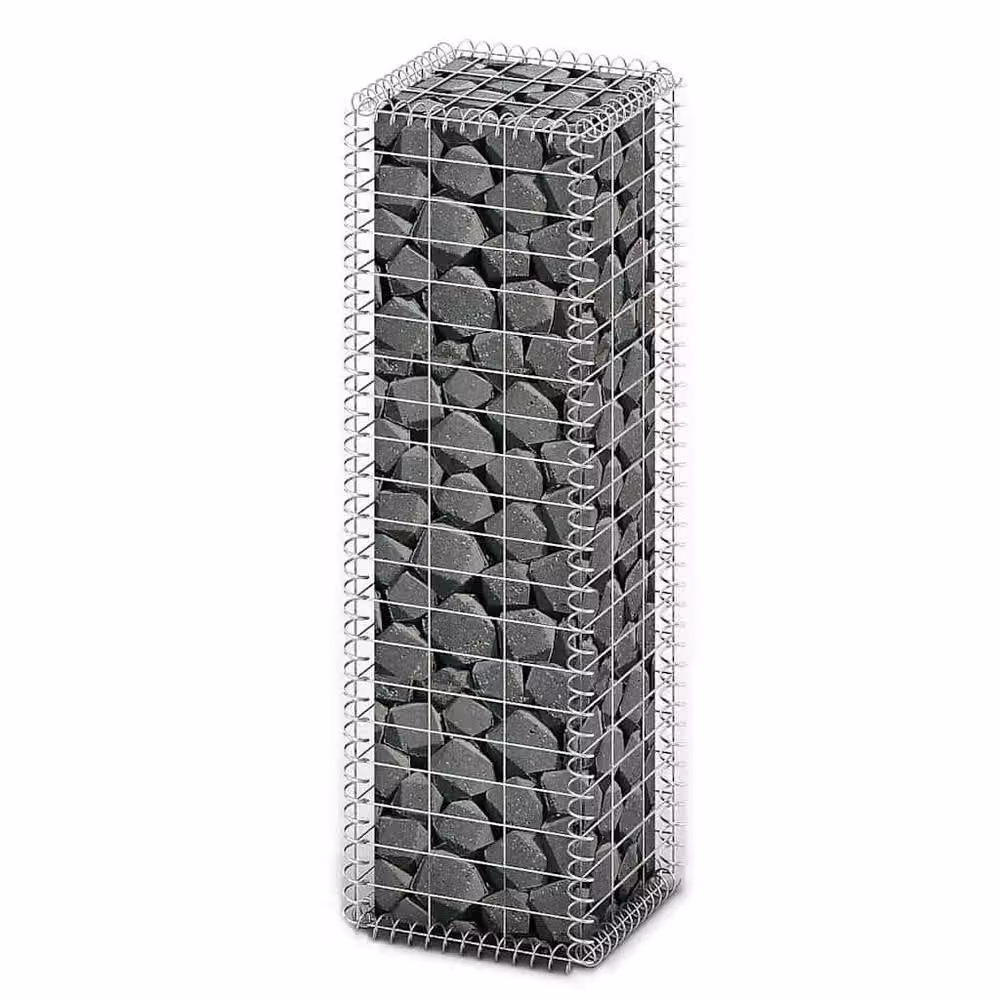 Berkfield Home Durable Galvanised Steel Gabion Basket with Lids in Silver, W/D/H: 100 x 30 x 30 cm – 1