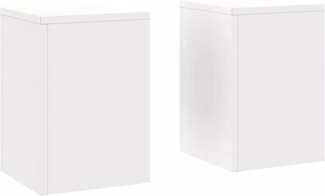 Berkfield Home Outdoor Plant Stand Pillar Set of 2, White Steel, W/D/H: 24 x 24 x 35 cm – 1